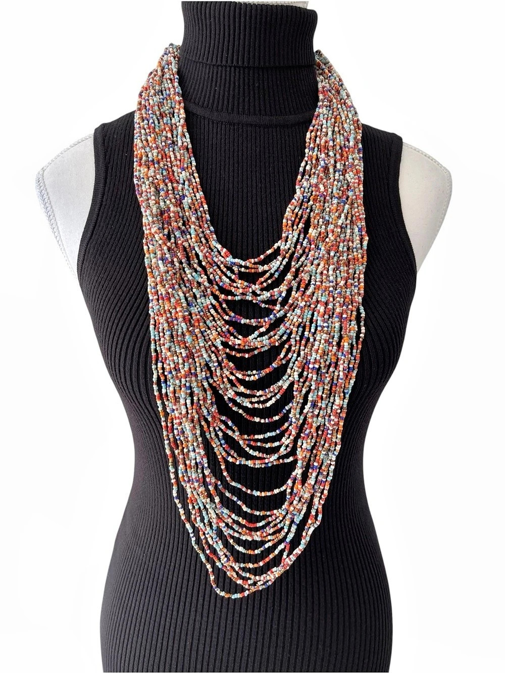 Multicolor Handmade Layered Beaded Necklace